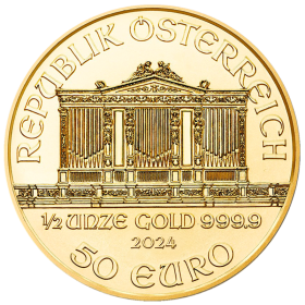 1/2 oz, Austria, 2024, Gold - Vienna Philharmonic, reverse