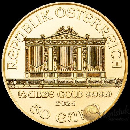 1/2 oz, Austria, 2025, Gold - Vienna Philharmonic, reverse