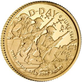 1/40 oz, UK, 2024, Gold, 1 oz, South Africa, 2023, Gold, D-Day 80th Anniversary Obverse