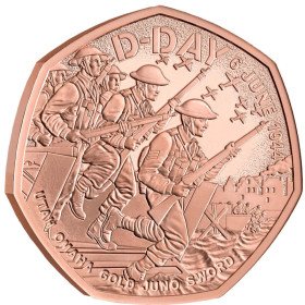 1/2 oz, UK, 2024, Gold, 50 pence, D-Day 80th Anniversary obverse