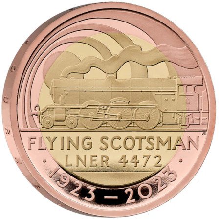 2 Pounds, UK, 2023, Gold, The Centenary of Flying Scotsman, Obverse