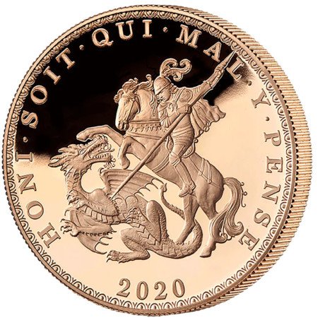 UK, 2020, Gold, Saint Helena 5 Sovereign Obverse
