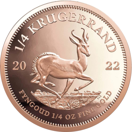 1/4 oz, South Africa, 2022, Gold - Krugerrand reverse