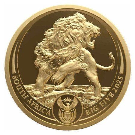 1/4 oz, South Africa, 2025, Gold, Big Five III - Lion, Obverse