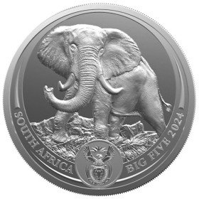1 oz, South Africa, 2024,  Silver, Big Five II - Elephant Obverse