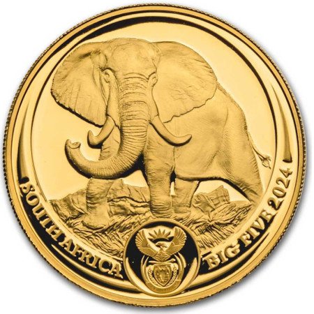 1 oz, South Africa, 2024, Gold, Big Five III - Elephant obverse