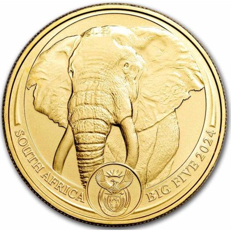 1 oz, South Africa, 2024, Gold, Big Five III - Elephant obverse