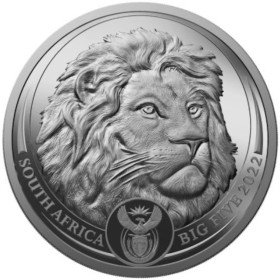 5 oz, South Africa, 2022, Silver, Big Five II - Lion, obverse