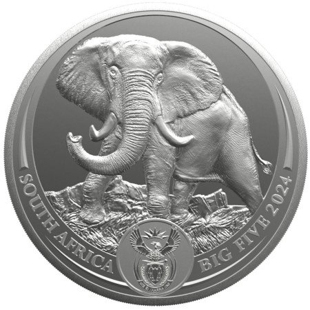 1Kg, South Africa, 2024, Silver, Big Five III - Elephant, obverse