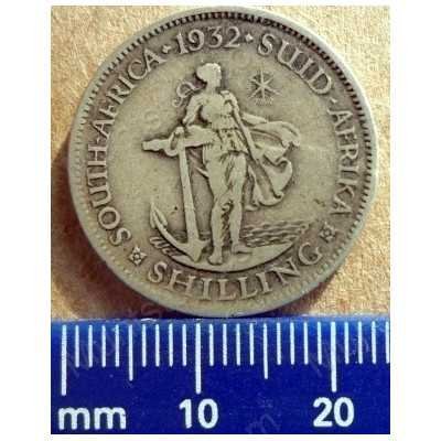 Shilling, South Africa, 1932, Silver reverse