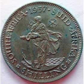 Shilling, South Africa, 1937, Silver Reverse