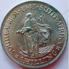 Shilling, South Africa, 1943, Silver