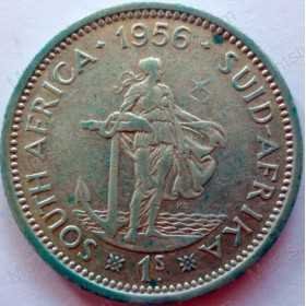 Shilling, South Africa, 1956, Silver
