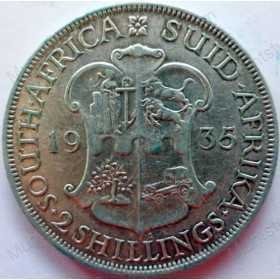 Two Shillings, South Africa, 1935, Silver
