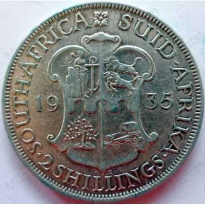 Two Shillings, South Africa, 1935, Silver