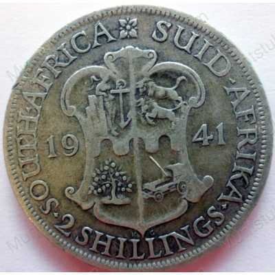 Two Shillings, South Africa, 1941, Silver