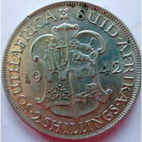 Two Shillings, South Africa, 1942, Silver
