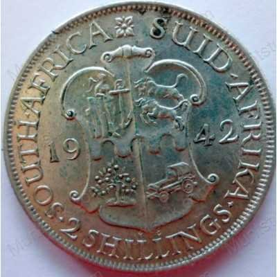 Two Shillings, South Africa, 1942, Silver