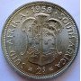 Two Shillings, South Africa, 1958, Silver